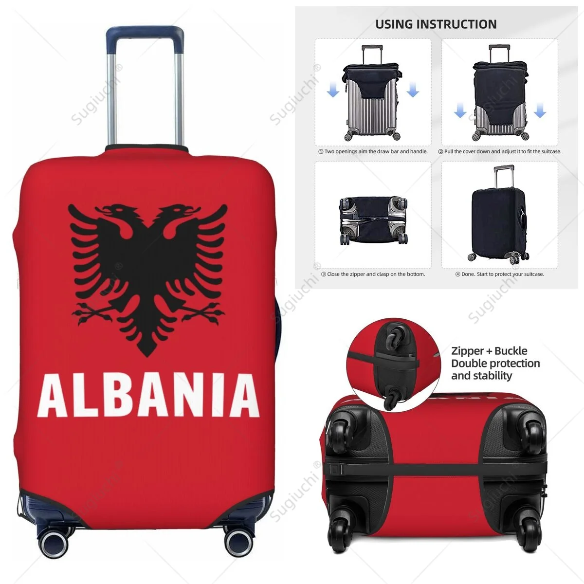 

Albania Flag Luggage Cover Suitcase Elastic Dust Case Travel Accessories Printed Baggage Case Protective