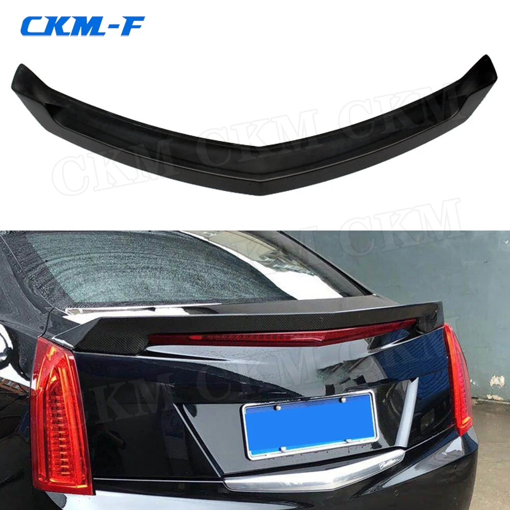 

Carbon Fiber Rear Spoiler for Cadillac ATS Sedan V Style 2015 2016 2017 2018 2019 FRP Unpainted Bumper Trunk Wing