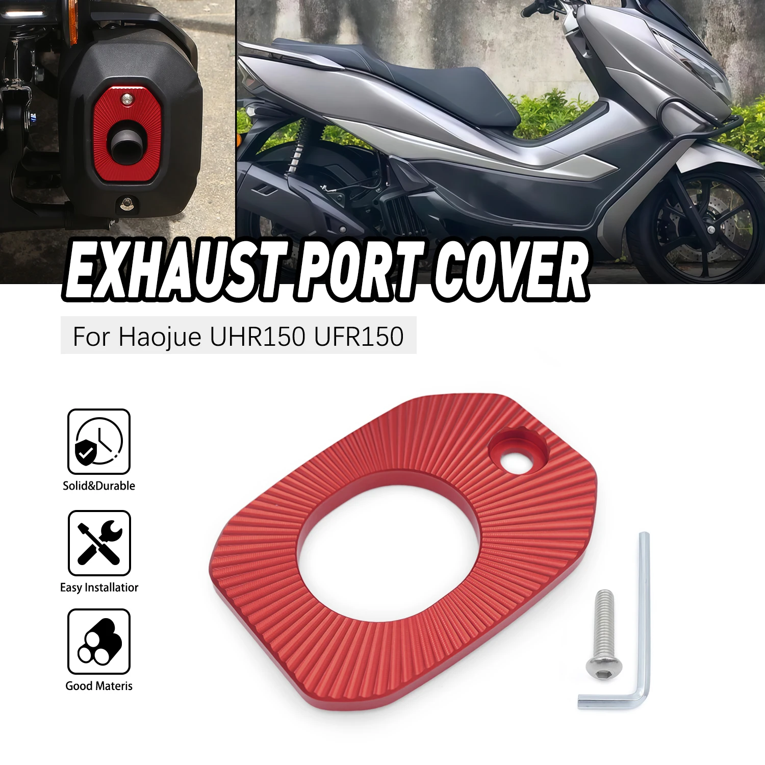 

Motorcycle Accessories For HAOJUE UHR 125 UHR150 CNC Aluminum Aluminium Exhaust Heat Dhield Protective Cover