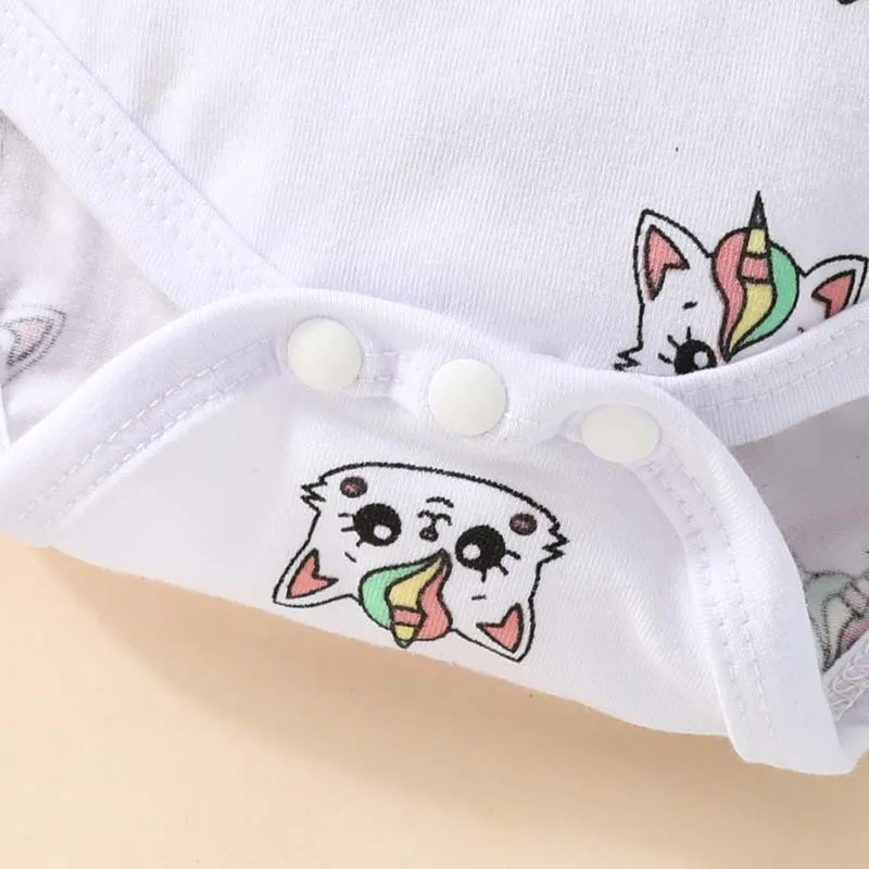 Baby Set Newborn Baby Girl 3-Piece Outfits 0 To 18 Months Long Sleeves Cat Onesie  Camisole Dress Hairband Autumn winter Clothes