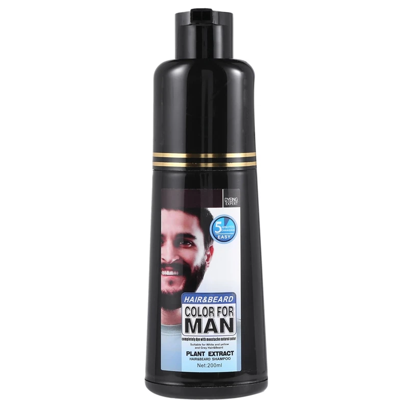 

Permanent Beard Dye Shampoo For Men Beard Dying Removal White Grey Beard Hair Men Beard Shampoo 200ML