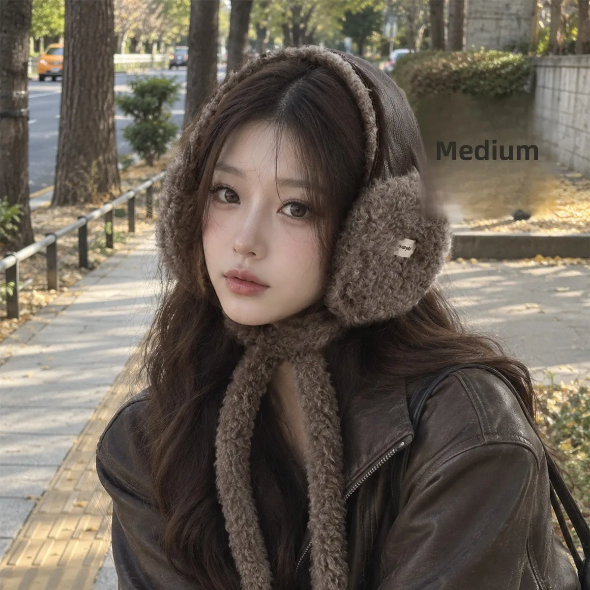 cache-oreilles-chauds-et-epais-en-cuir-marbre-retro-coreen-coupe-vent-pour-l'exterieur-cache-oreilles-en-fibre-de-polyester-a-nouer-pour-femmes-pour-l'automne-et-l'hiver