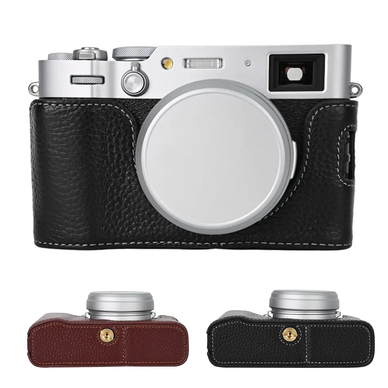 Genuine Real Leather Half Case for FUJI X100VI FUJIFILM Camera Grip