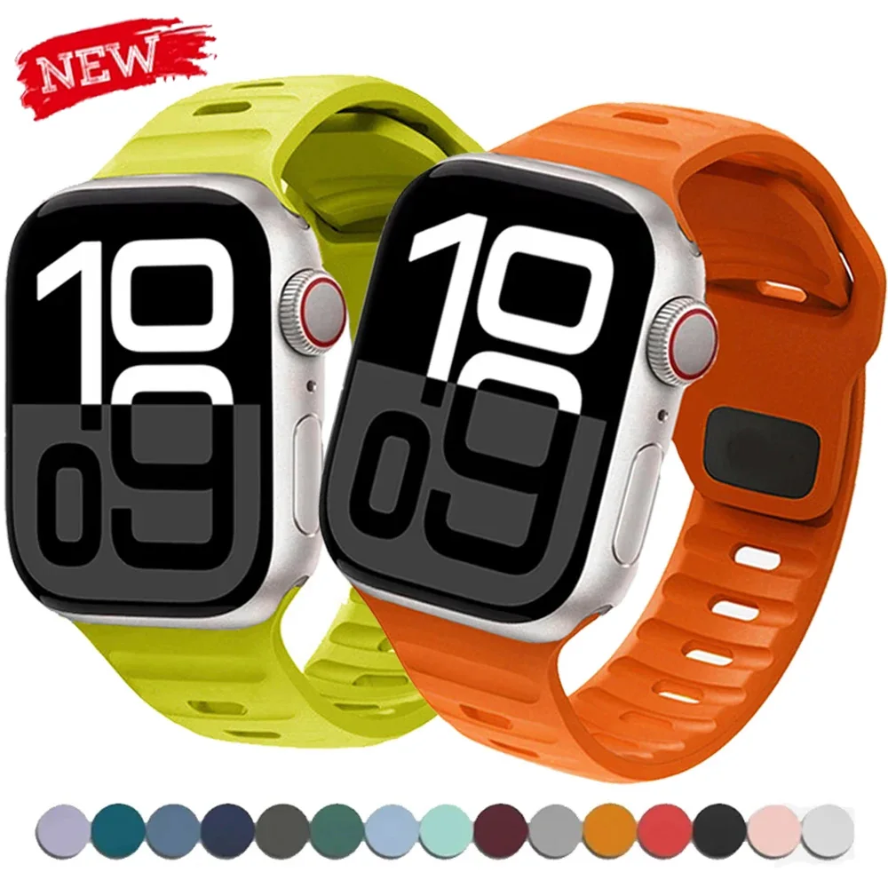 Silikonarmband für Apple Watch Band Serie 11 10 42 mm 46 mm 9 8 7 41/45 mm Correa Band für Iwatch Ultra2 49 mm Serie 6 SE 44/40 mm