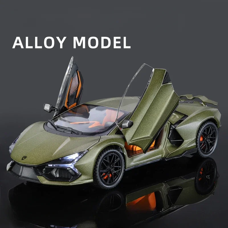 Simulation1/24 Lamborghini Aventador Super Car Model Diecast Toy Vehicles With Sound Light Pullback Collective Miniature Voiture