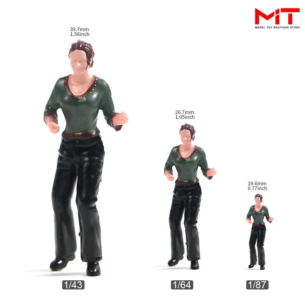 Walking Lady Normal Funny Edition Figure Model, Estatueta em miniatura, Fotografia Criativa, Adereços de cena para carros, 1/87, 1/64, 1/43, 1/24