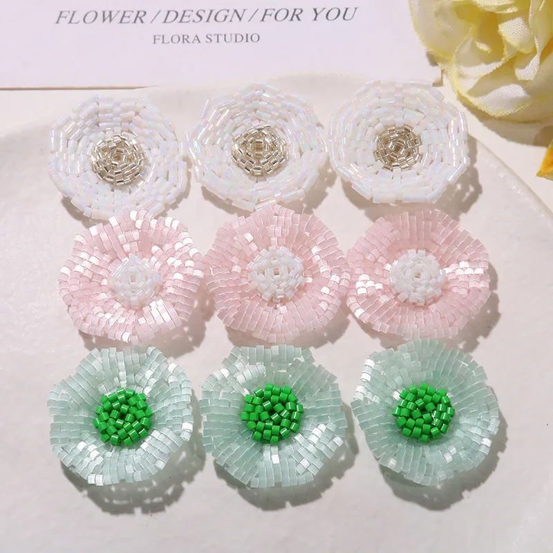 Shoe Charms 1 Piece Korean Creamy Sweet Handmade Beaded Flower DIY Youthful Clear Crystal Jelly Clog Decoration Princess