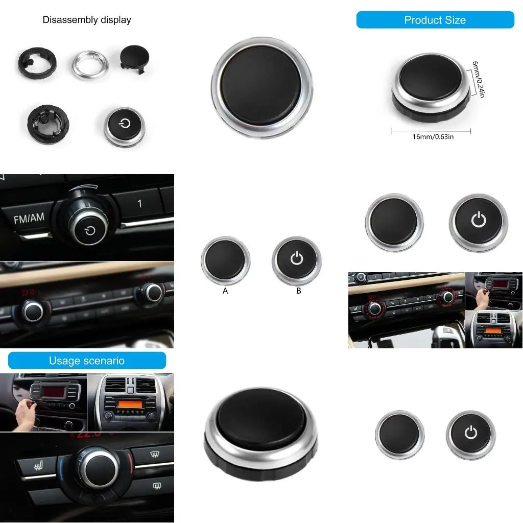 

87HE Automotive Accessories for F10 F01 F02 F15 F16 F18 Radio Switch Volumes Knob 63139328426 64119350272 Easy Installation