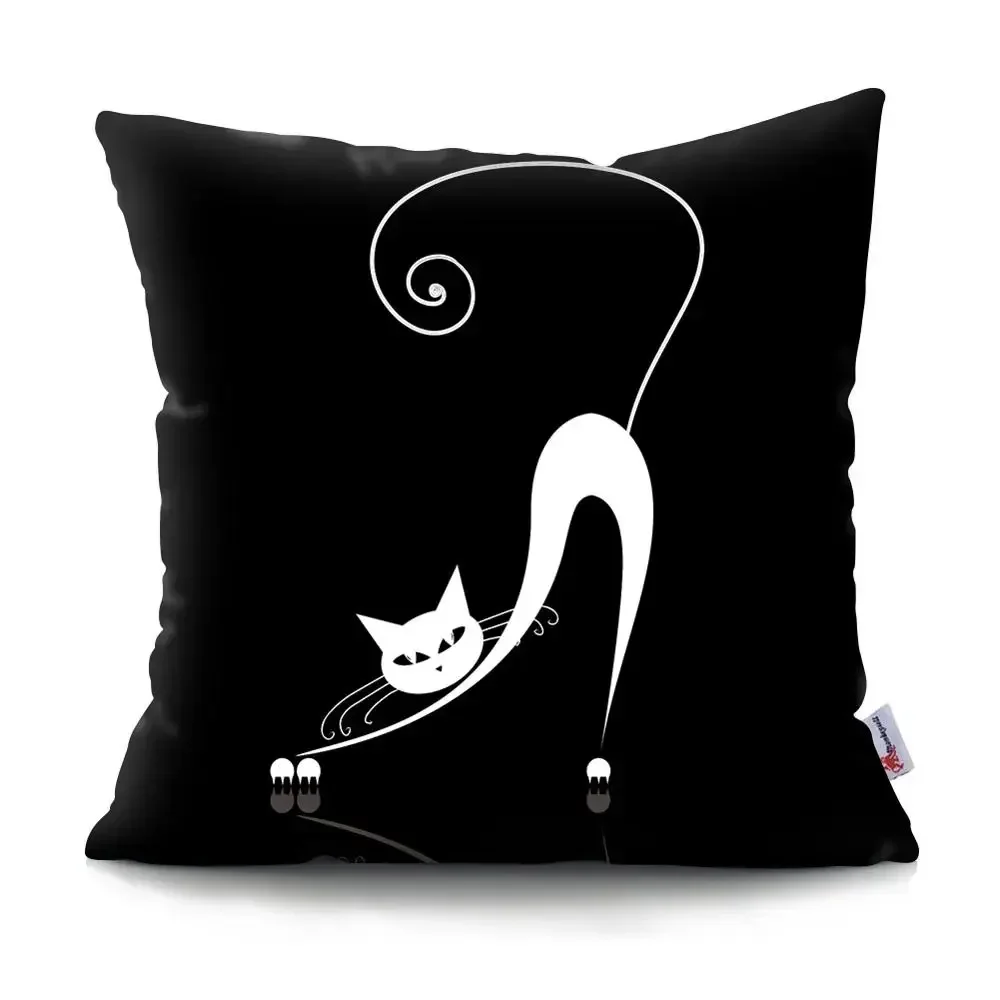 Black Cat Cushion Cover Pet  Sofa Bedroom Decoration Pillowcase Pattern   Case pillow covers decorative  decorative pillows