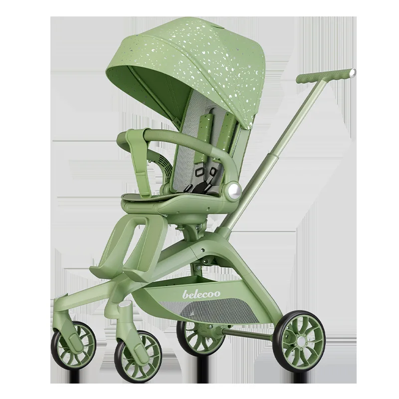 عربة أطفال Belecoo ذات مناظر طبيعية عالية وخفيفة الوزن وقابلة للطي وممتصة للصدمات ثنائية الاتجاه #5