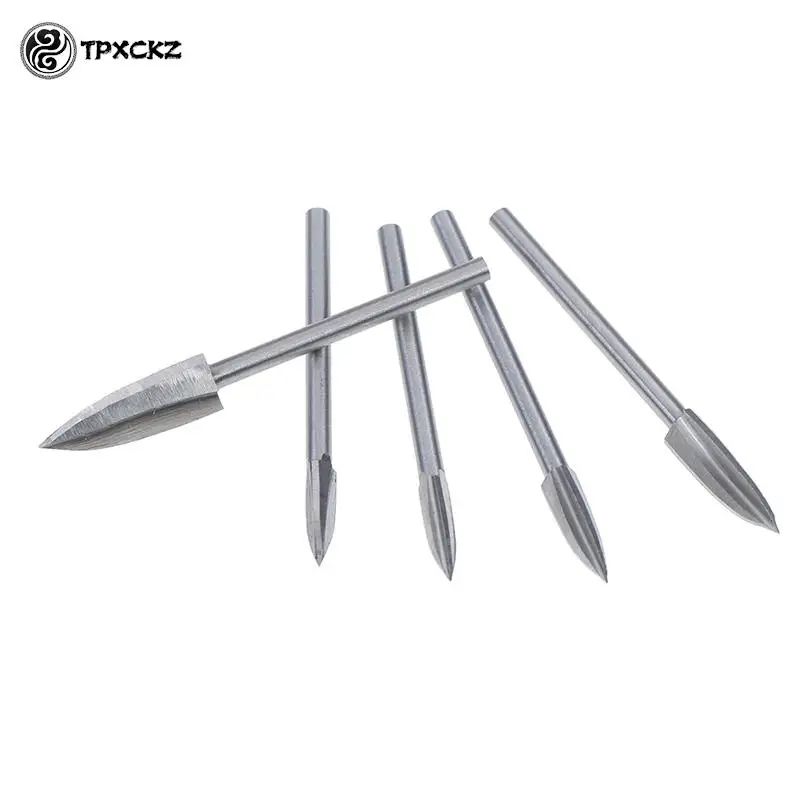 3mm Shank 3-8mm Milling Cutters White Steel Sharp Edges Woodworking Tools Three Blades Wood Carving Knives