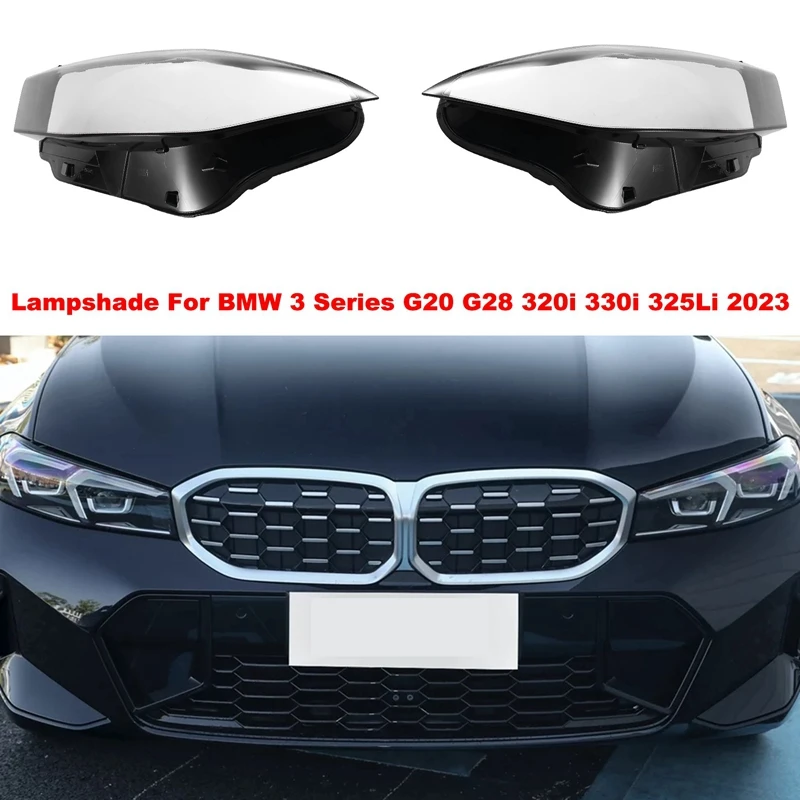 

Car Front Headlight Lens Cover For BMW 3 Series G20 G28 320I 330I 325Li 2023 Glass Auto Shell Head Light Lampshade