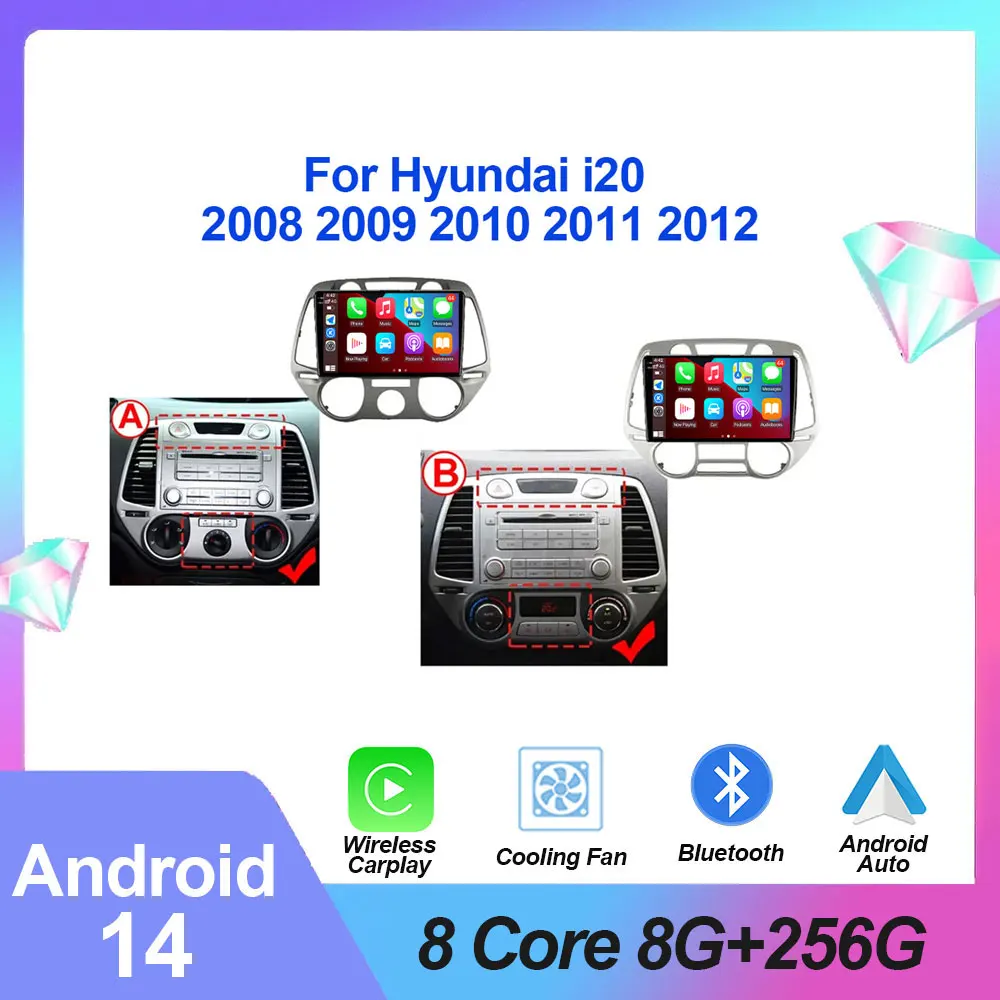 

Android 14 Carplay For Hyundai i20 2008 2009 2010 2011 2012 Car Radio Stereo Multimedia Video Player DSP GPS WIFI Touchscreen