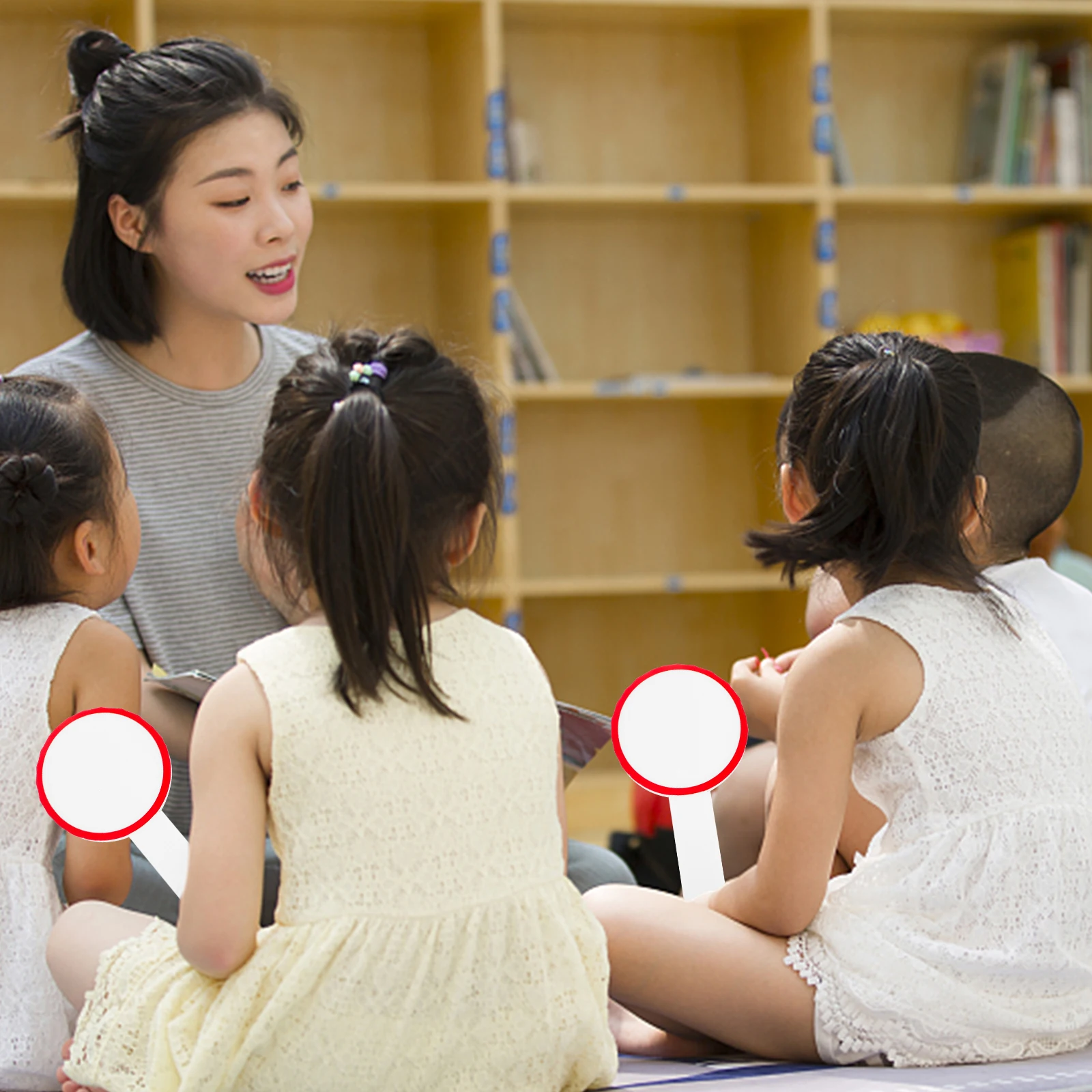 

6pcs Board 10x20cm Single Sided Erasable Handheld Whiteboard Judges Scoring Voting Office Supplies Stationary Dry