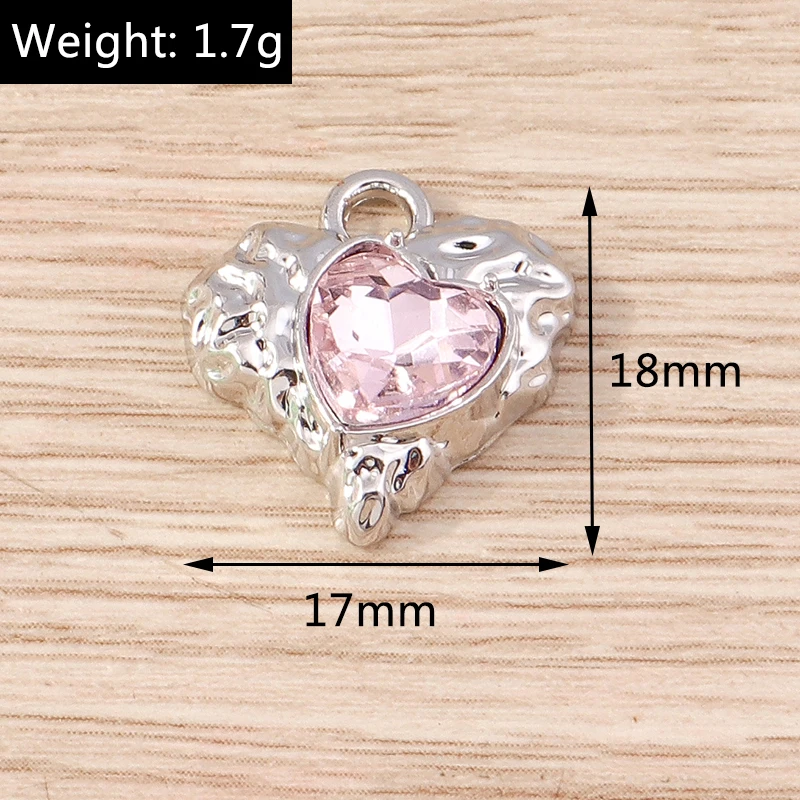 4 Stück zarte Kristall-Metall-Anhänger mit Liebesherz und Augenmotiv für die Schmuckherstellung, Halsketten, Ohrringe, Armbänder, DIY-Bastelzubehör – Detail 9