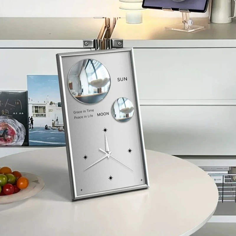 Bauhaus Wall Clocks Minimalist Multifunctional Home Timepiece Desk Hanging Clock with Quiet Movement Modern Magnetic Decor Clock