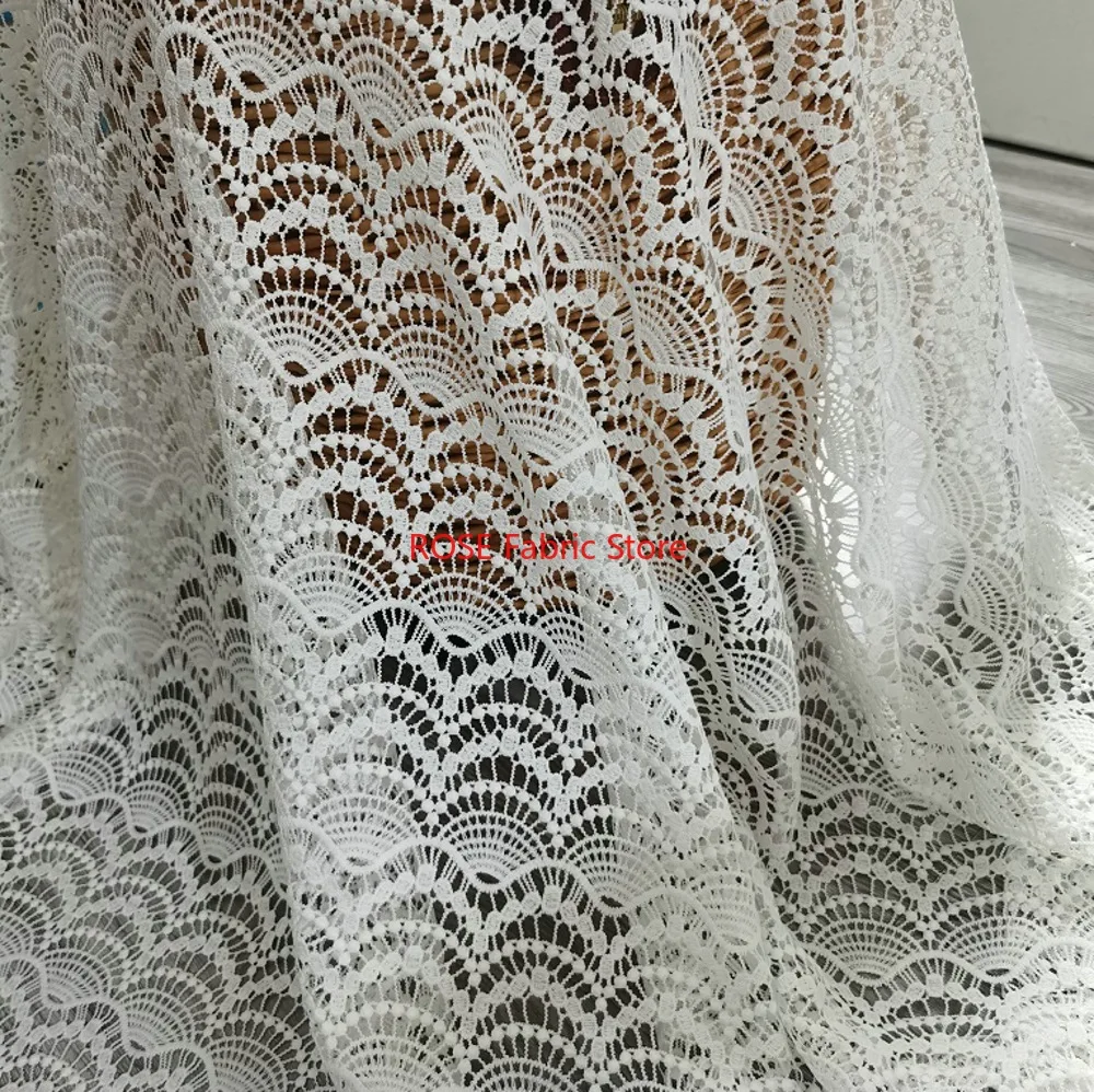 

1-ярдовая водорастворимая кружевная вышитая ткань, кружевное платье, свадебное платье, декоративная швейная ткань