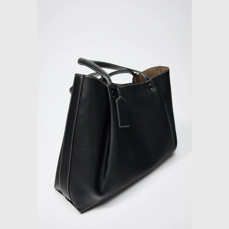 CLIP TOTE BAG, Fashionable Top Handle Tote Bag, Solid Color Simple Shoulder Bag, Luxury Design Handbags for Women image 6