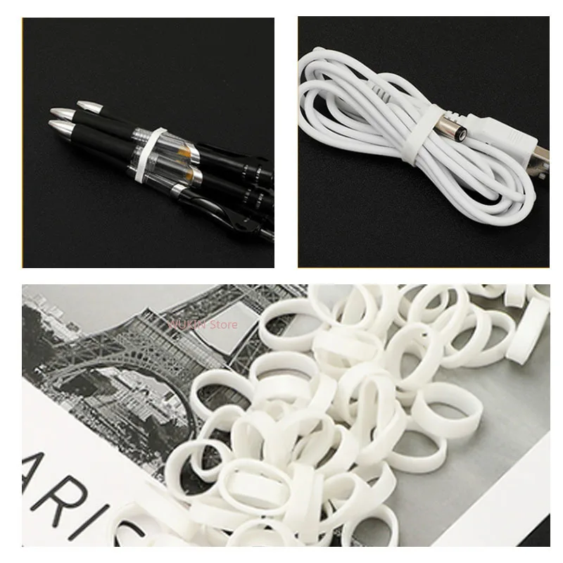WK Rubber Bands White 15x5mm 50x5mm 60x5mm Hight Elasticity Durable rubber band data cable bundling o-ring