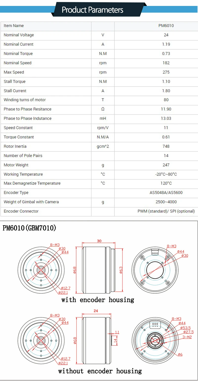 Faradyi انخفاض سعر فرش السيارات 800kv تيار مستمر 24 فولت فرش السيارات 200 واط Gimbal وحدة تحكم المحرك