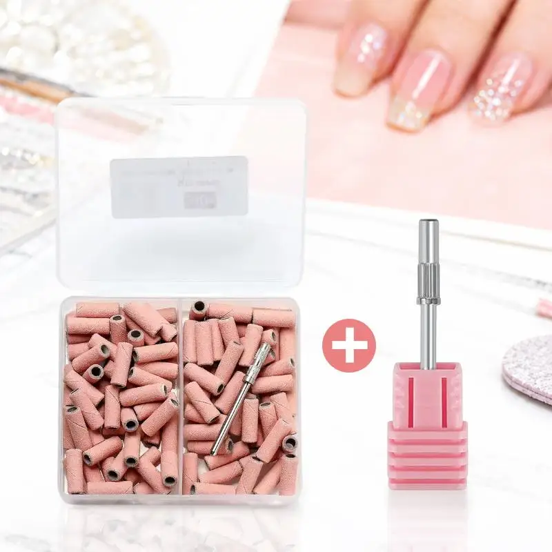 1/50Pcs 3.1MM Mini Nail Sanding Ring Bands 120-240 Grit Electric Drill Bits