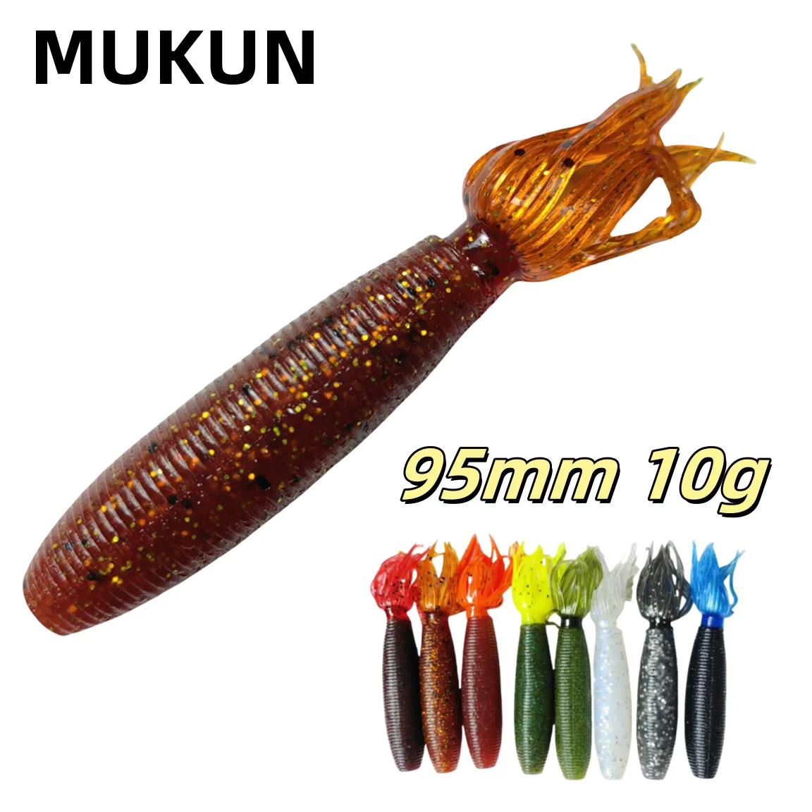 MUKUN Fat Ika Soft Fishing Lure 95mm 10g 4Pcs/Bag Easy Shiner Shad Bait Silicone Swimbait For Perch Black Bass Zander Pesca