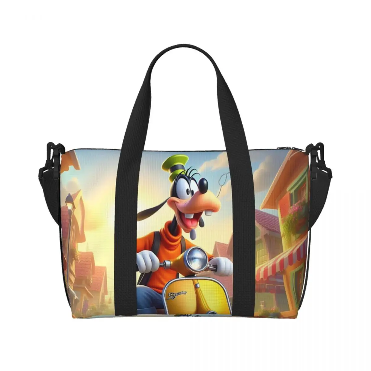 

Пляжная большая сумка Goofy с забавной собакой, женская классическая пляжная сумка с рисунком мультфильма, большое отделение, пляжные дорожные сумки для спортзала