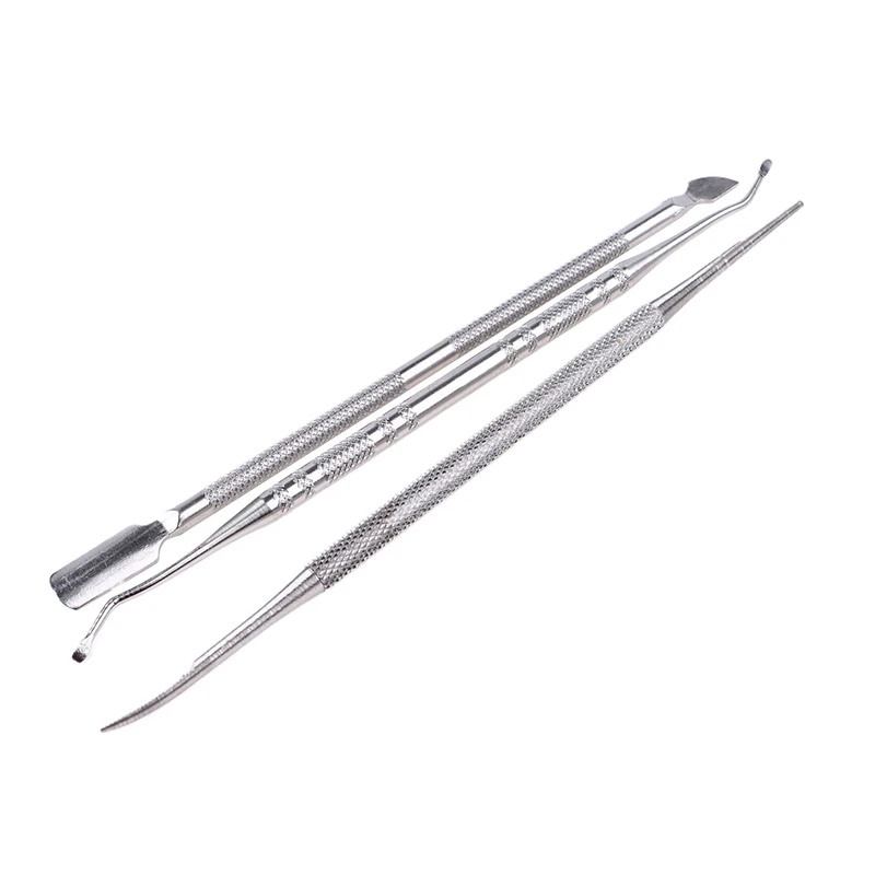 3*Stainless Steel Ingrown Toe Correction Nail Files Double Ended Paronychia Toenail Care Manicure Pedicure Nail Clean Foot Tool