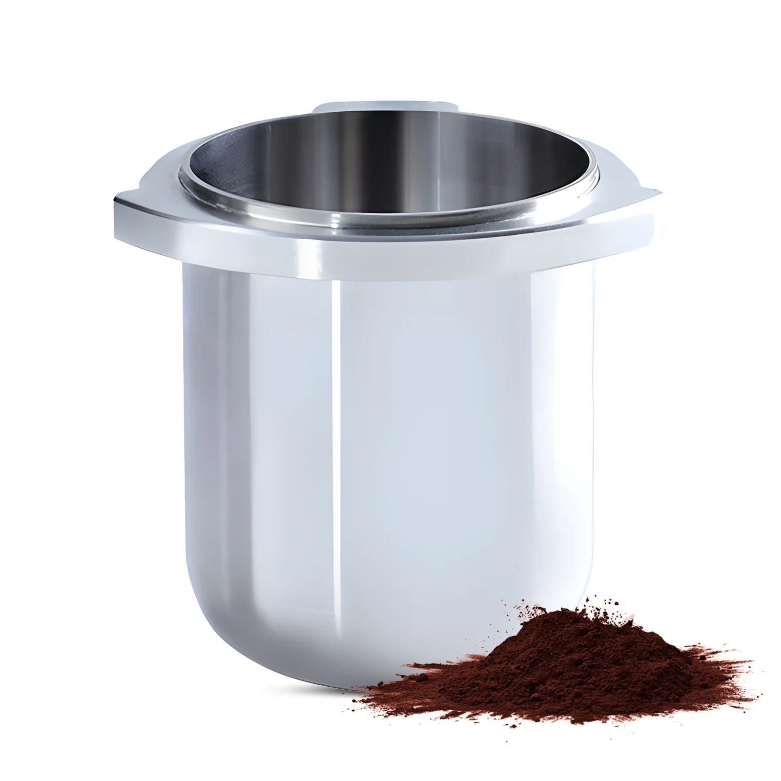 

54mm Coffee Powder Picker Dosing Cup with Powder Outlet and Double-ear Hangable Design Press Coffee Espresso Distribution Tool