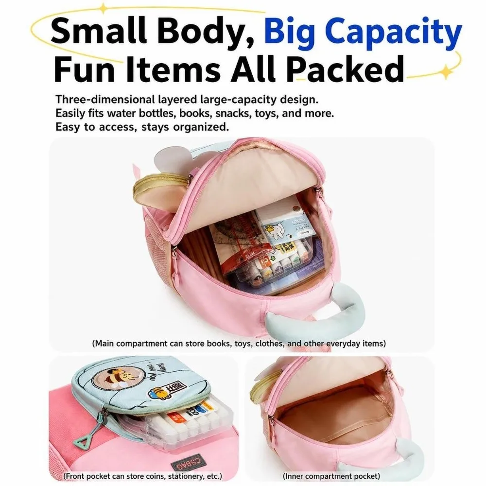 Cartoon Little Bee Children's Backpack Widen Straps Alleviate Burden Kindergarten Backpacks Breathable Wear-resisting