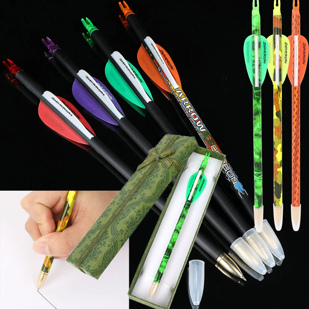 

Углеродный вал, ручка со стрелкой, 23,3 см, черная ручка для письма, новинка, подарок для стрельбы из лука, арки, мужские сменные сменные стержни, красивая упаковка