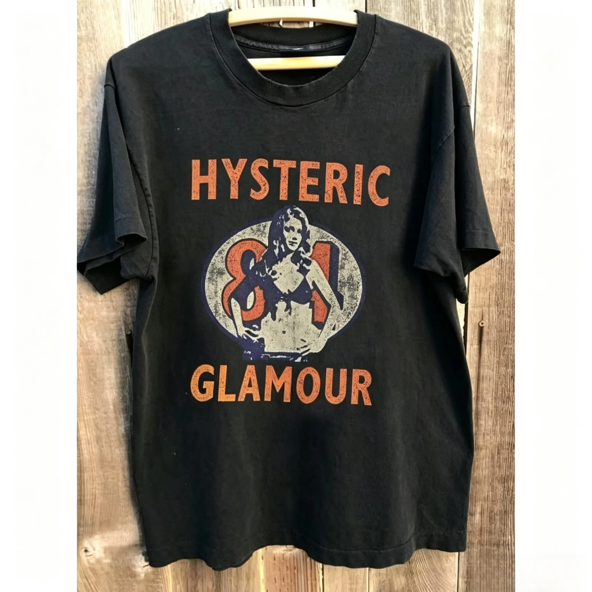 2026 Neues Unisex Kurzarm-T-Shirt Hysteric Glamour Retro 80er Pin-up Lady Grafik Distressed Washed Rundhals Streetwear Oberteil – Detail 4