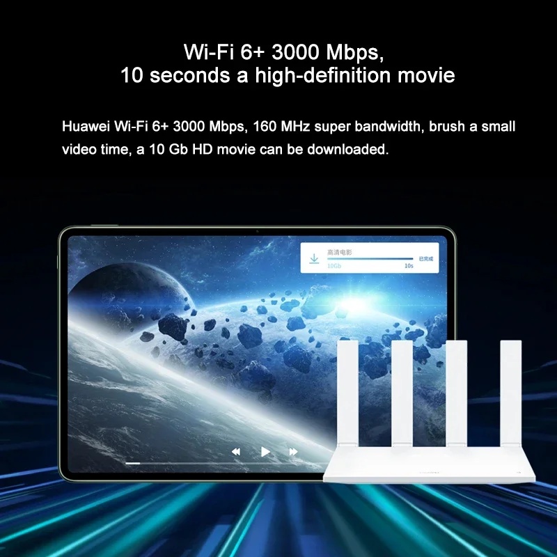 Huawei-AX3 Pro roteador wifi, amplificador de sinal, repetidor de rede dual-band, alto ganho, 4 antenas para casa e escritório, 6 +, 3000 Mbps, novo