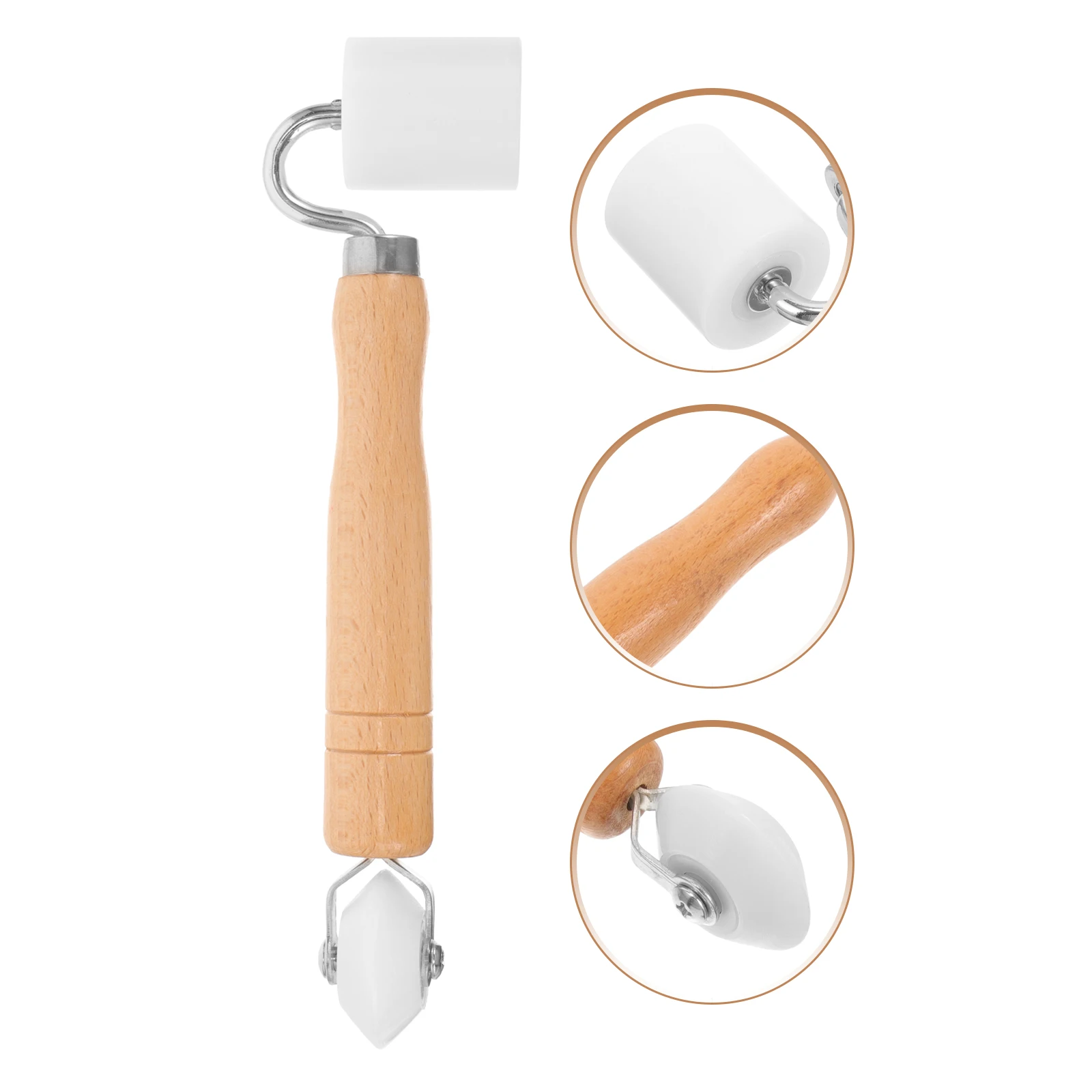 Strumento per carta da parati Mini rullo in legno a H per levigare la carta da parati Versatile riutilizzabile Pratico materiali robusti