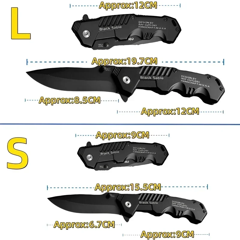 Sharp Stainless Steel Folding Knife Outdoor Camping Tactical Hunting Knife Pocket Knife Sharp and Durable S/L EDC