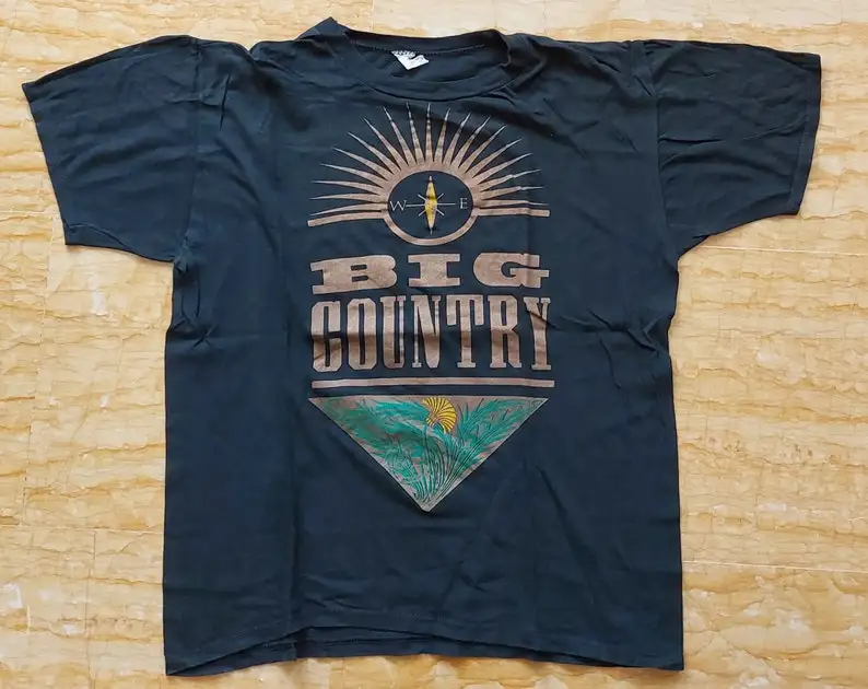 BIG COUNTRY vintage \'83 black t shirt long or short sleeves