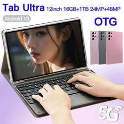 Original New Tablet Ultra Pad 2024 16G+1TB Android 13 Tablet PC 12 Inch Snapdragon 8 gen2 WIFI 5G tablets Learning entertainment