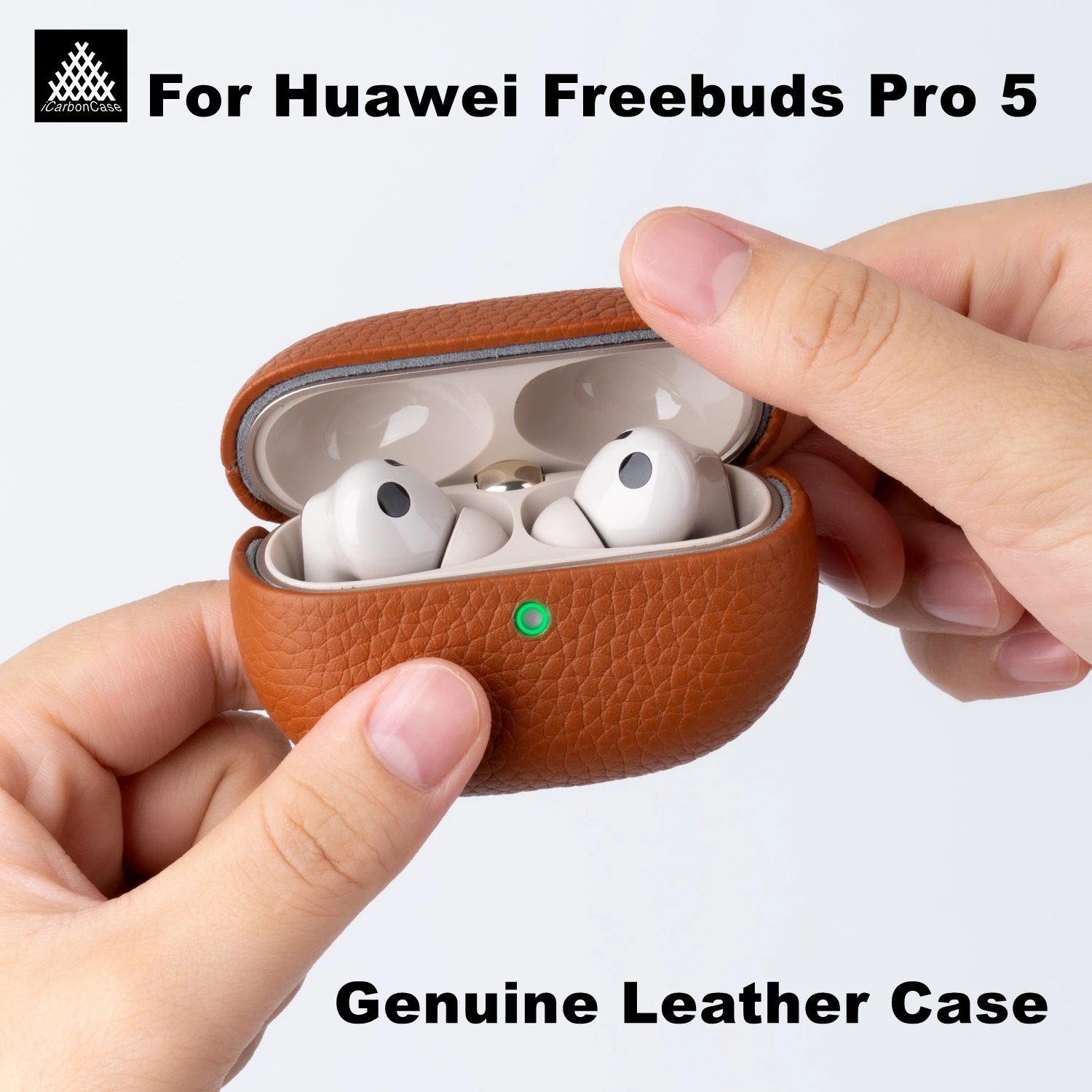 

100% натуральный кожаный чехол из кожи личи для Huawei Freebuds Pro 5 / Free Buds Pro5, защитный чехол для Bluetooth-наушников