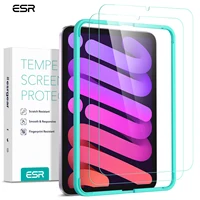 Protector de pantalla ESR para iPad 11/10(2025/2022) Pro 11/12.9 (2018-2022) Película de vidrio templado con marco para Mini 7/6 Air 5/4