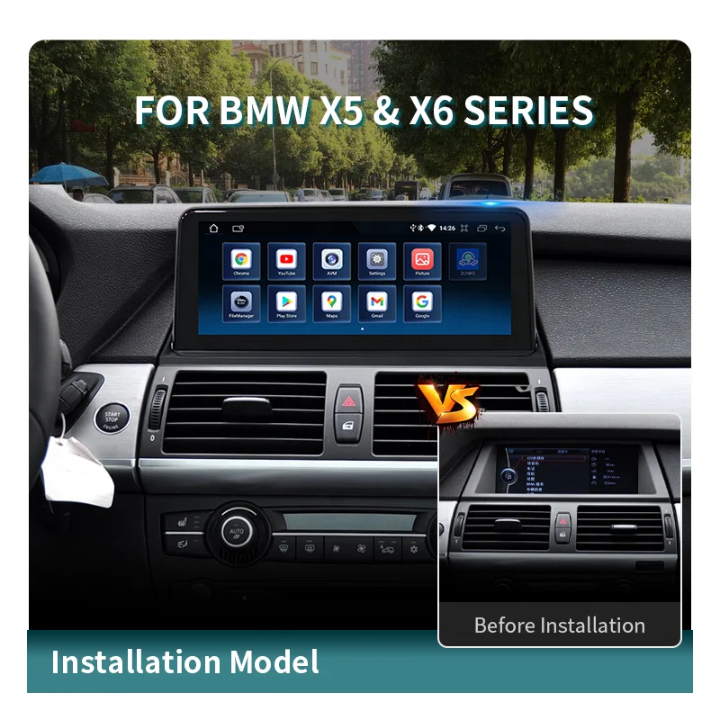 RoadNavi Android 13 Car Radio Wireless Carplay Android Auto GPS Navi Multimedia Player for BMW X5 E70 X6 E71