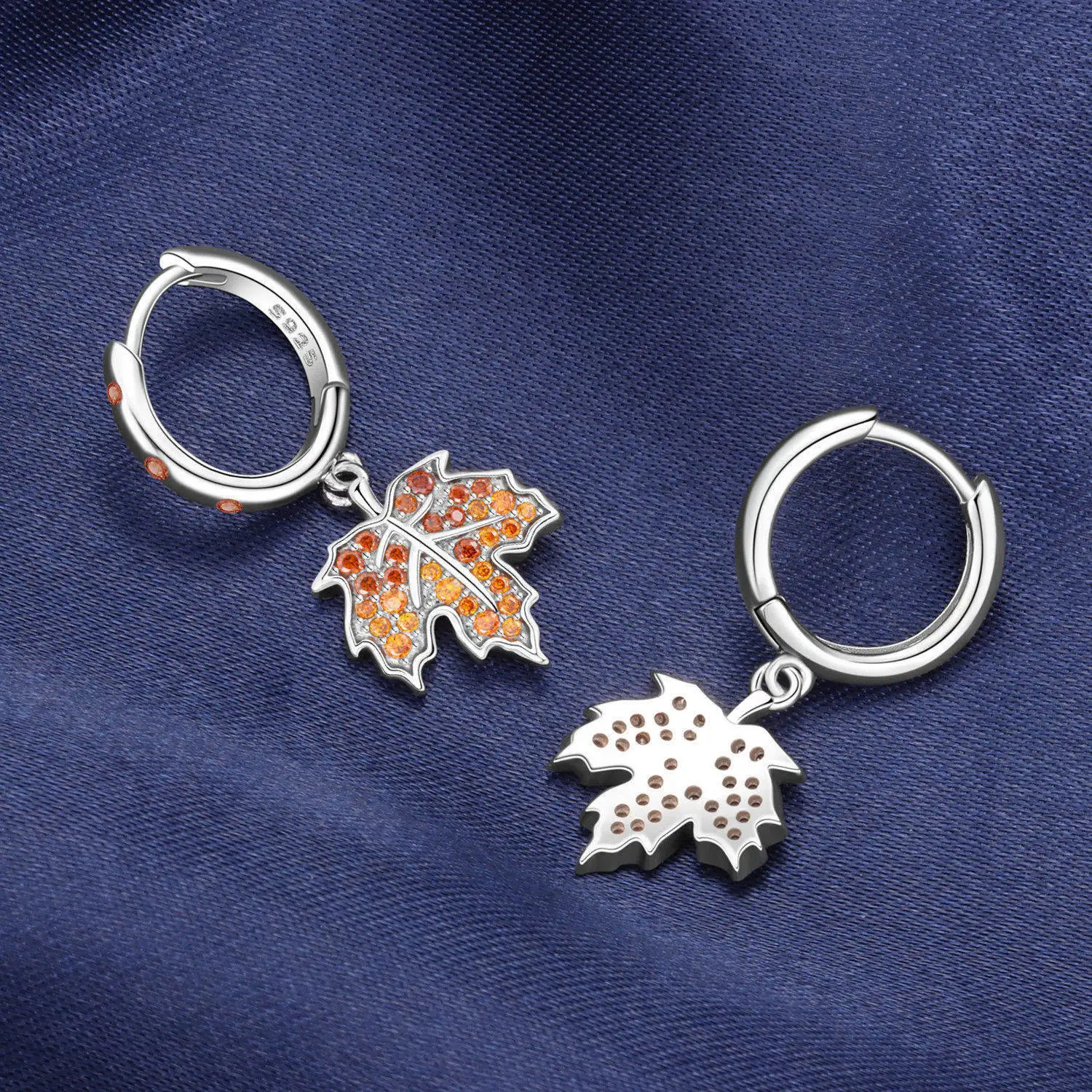 PANPOKI 925 Sterling Silver Maple Leaf Earrings Original Jewelry Drop Earrings Women Jewelry Party Trendy Anniversary Gifts