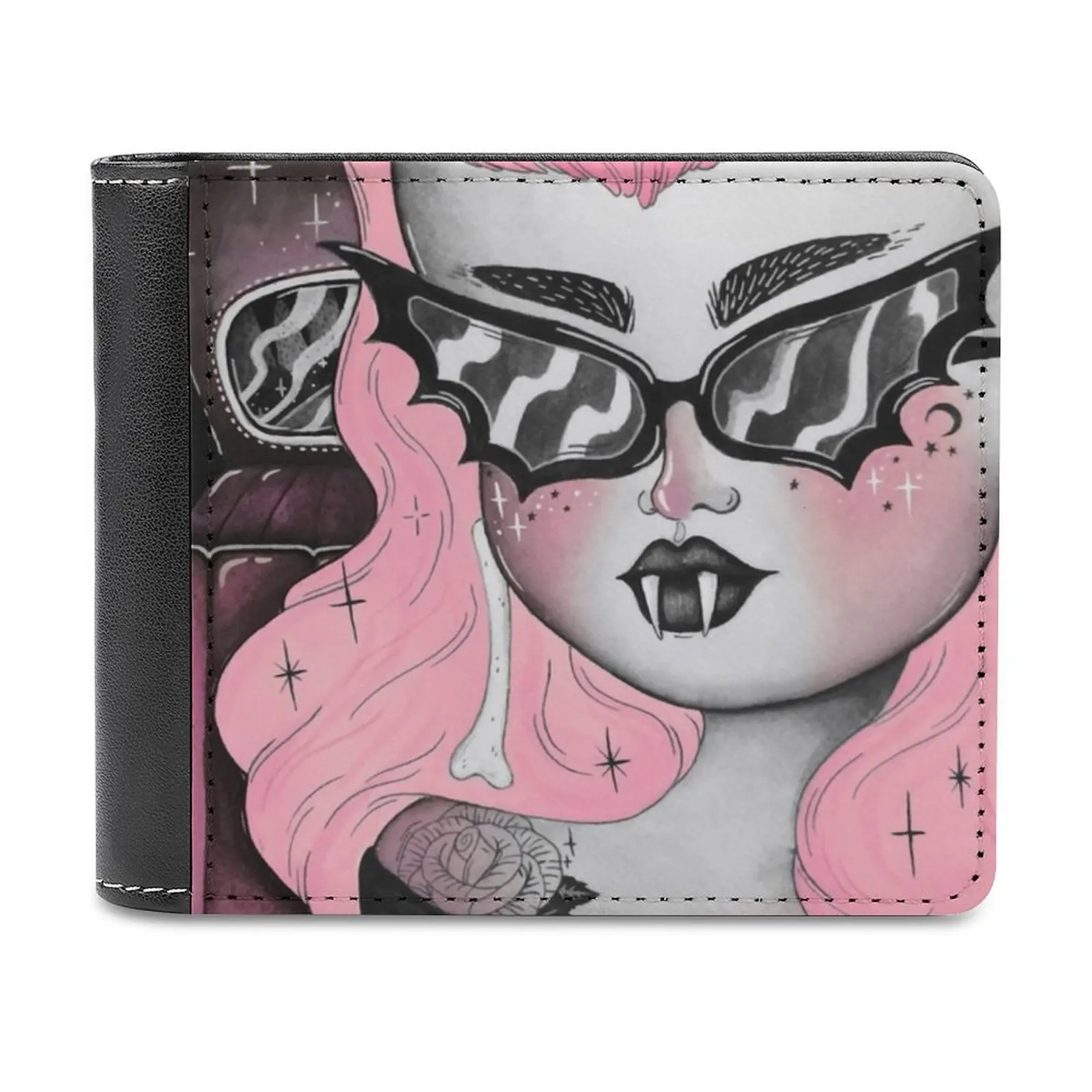 Route 666 Business Men Wallets Small Money Purses New Design Dollar Price Top Wallet Loll3 Vampire Vamp Spooky Creep Ghoul