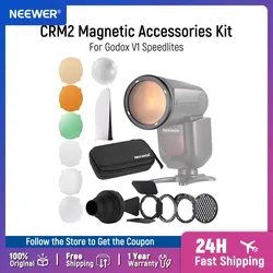 NEEWER CRM2 Magnetic Accessories Kit for Round Head Flash Z1 Z2 Compatible with Godox V1 Speedlites