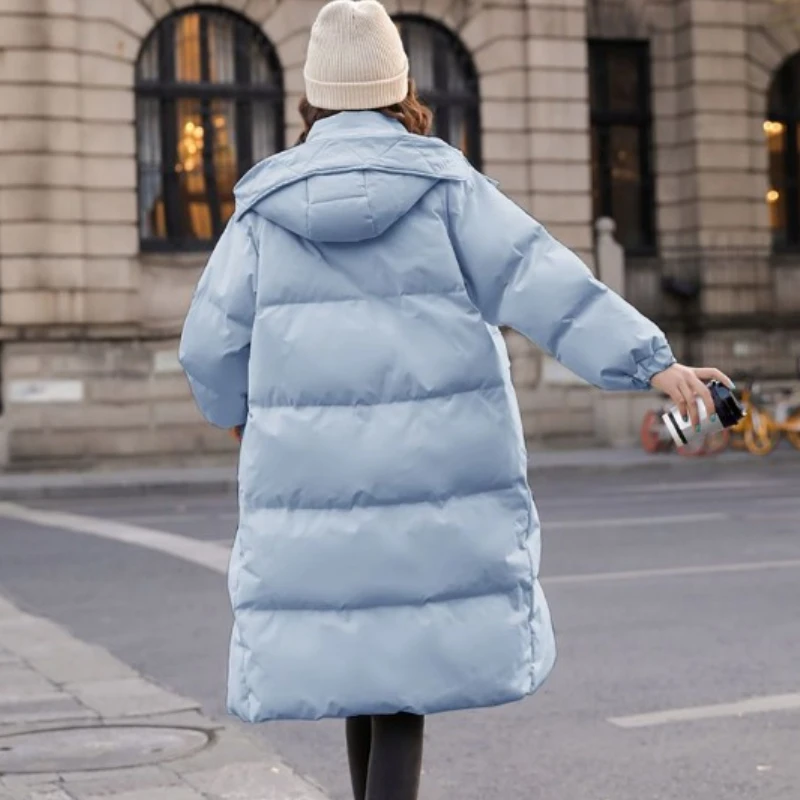 2023 New Women Down Cotton coat Winter Jacket  Korean Loose Coat Threaded Mid Length Overcoat  Large Thick Puffa Hooded Outwear