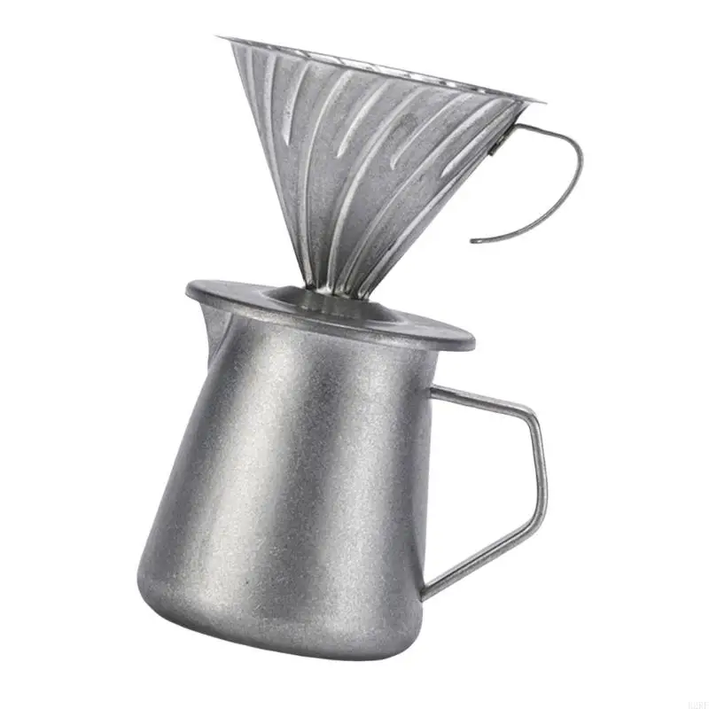 B2RF 304Stainless Steel Coffee Server Hand DRIP Coffee Maker 600ml Kapasitas Filter Filter Manual Manual untuk Penggunaan Rumah