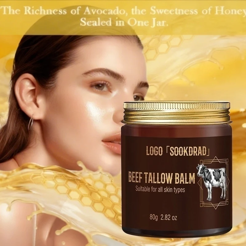 Beef Tallow Balm, natural tallow, brightening, face, young adults, 80g/2.82oz, all skin, daily outings