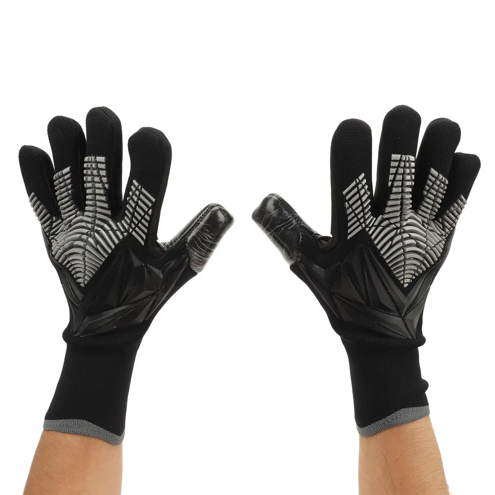 Anti-Slip Soccer Goalkeeper Gloves with Extra Finger Support - Durable Latex & Nylon for Competition