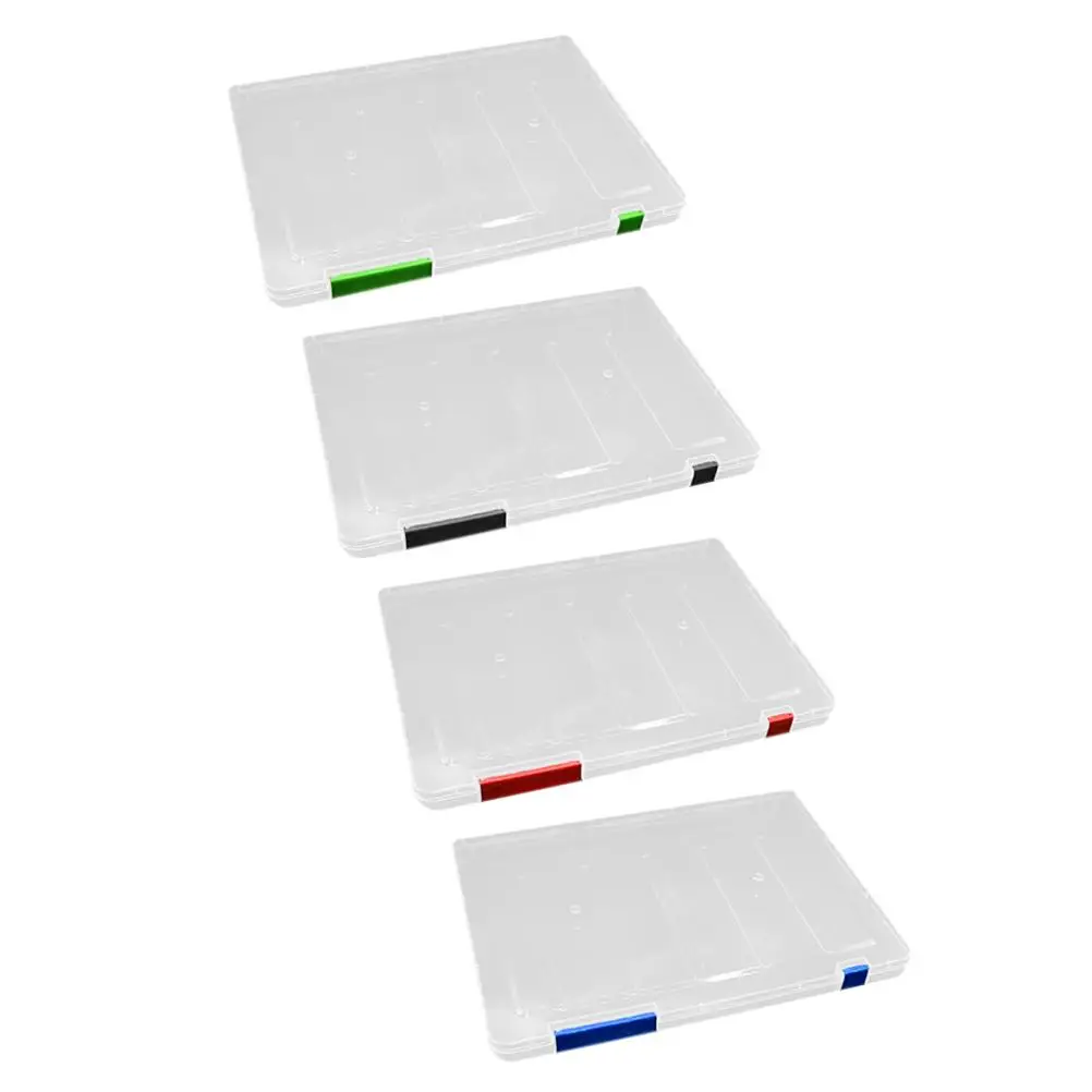 4 Pcs A4 Transparent File Boxes Document Organizer Portable Storage Case for Home Office School Travel Paper Filing Box