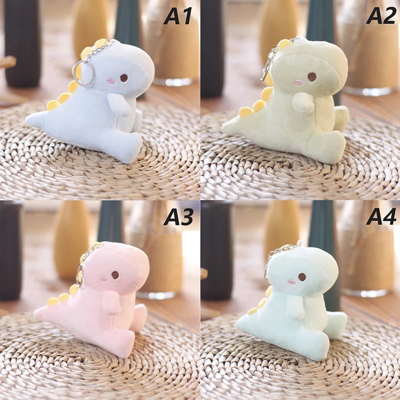 1Pc 12cm Big Tail Dinosaur Plush Doll Car Key Chain Bag Pendant Cute Doll Couple Backpack Pendant Key Chain