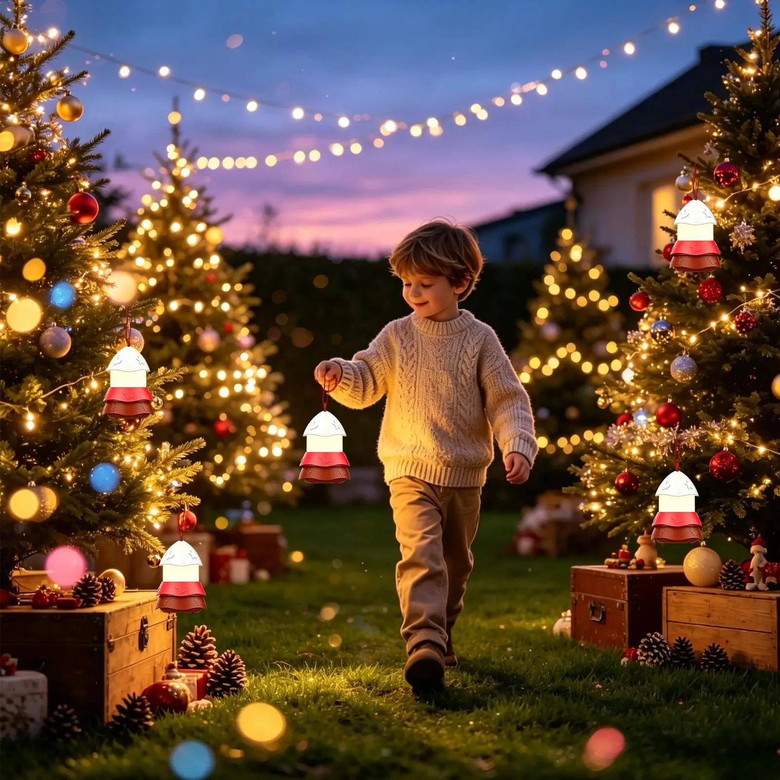 Christmas Lamp Foldable Color Changing Musical Lighting With Handle LED Christmas Tree Santa Lamp For Home Desk Living Room